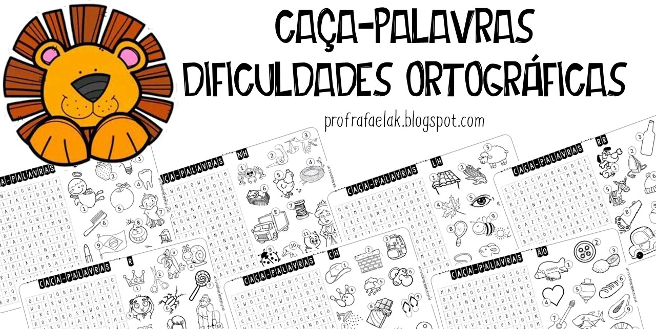 CAÇA-PALAVRAS DIFICULDADES ORTOGRÁFICAS – Criar Recriar Ensinar